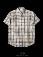 FLASHBACK18SSǿOVERSIZE Beige Check Half Sleeve Shirt