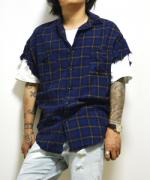 blutenblatt ͽ6پʡCu-off Check Shirts/åȥեå-BLUE