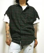 blutenblatt ͽ6پʡCu-off Check Shirts/åȥեå-GREEN