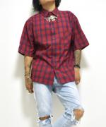 blutenblatt ͽ7پʡS/S BIG Check Shirts/硼ȥ꡼֥ӥåå-RED