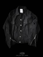FLASHBACK18AWǿOver size Black Denim Zip Jacket