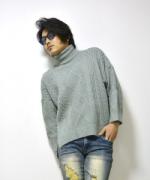 【先行予約2月入荷商品】Turtle Neck Knit Sweater/タートルネックニットセーター/GRAY