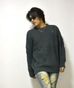 ͽ2پʡDrop Sholder Clash Knit Sweater/ɥåץå˥åȥ/GRAY