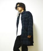 ͽ3پʡOmbre Check Long Shirts/֥졼å󥰥/BLACK