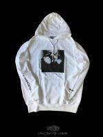 FLASHBACK19AWSmoking Lady Photo Sleeve Logo Hoodie  WHT