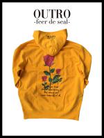 OUTRO-feer de seal- Back Rose Logo Hoodie GOLD