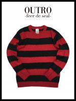OUTRO-feer de seal- Feather Yarn Knit BLKRED