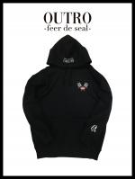 OUTRO-feer de seal- Lip Flag Logo Hoodie BLK