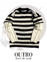 OUTRO-feer de seal-Fake Layered Knit WHTBLK