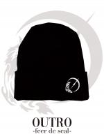 OUTRO-feer de seal- Wolf Logo Knit Cap BLK