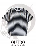 OUTRO-feer de seal- Smoking Lip Border Tee BLU