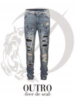 ڴꥢƥOUTRO-feer de seal- Glitter Painting Skinny Denim