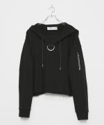 LEGENDA Short Length Rose Embroidery Hoodie