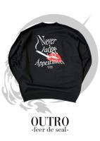 OUTRO-feer de seal- N.J.B.A Smoking Lip Sweat Shirt BLK