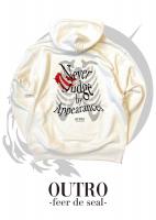  OUTRO-feer de seal- N.J.B.A Skeleton Heart Hoodie WHT