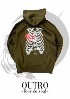  OUTRO-feer de seal- N.J.B.A Skeleton Heart Hoodie KHA