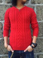FLASHBACK　Normal　V-Neck　Cable　Knit　Sweater