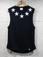 Star Neck Tank Top-BLACK-