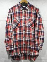 Long Check Shirts-RED-