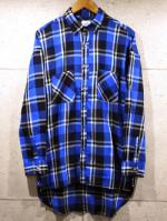 Long Check Shirts-BLUE-