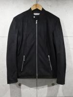 Suede Single Rider's Jacket-BLACK-