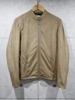 Suede Single Rider's Jacket-BEIGE-