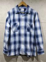 ͽ1پʡOpen Collar Ombre Check Shirts-BLUE-