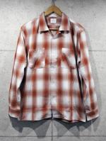 ͽ1پʡOpen Collar Ombre Check Shirts-RED-