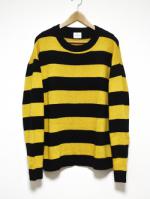 ͽ2پʡBIG Border Knit Sawn-YELLOW-