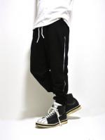 ͽ4پʡCutoff Line Sweat Pants-BLACK-